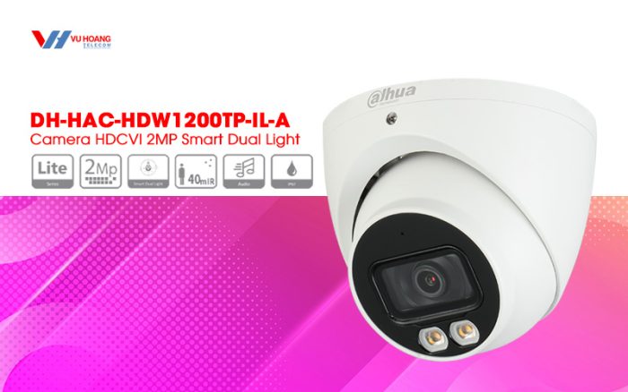 1744612498 304 Camera HDCVI 2MP Smart Dual Light DAHUA DH HAC HDW1200TP IL A