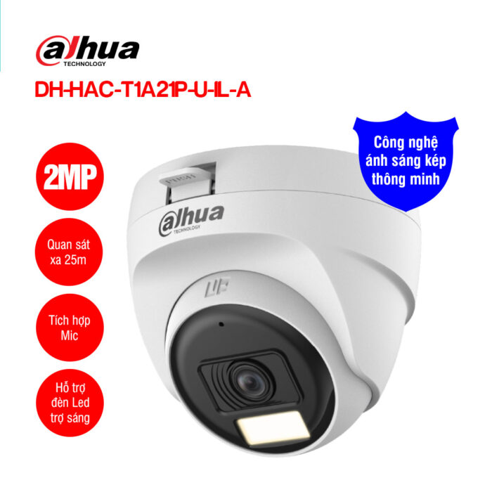 Camera HDCVI 2MP DAHUA DH HAC T1A21P U IL A 1
