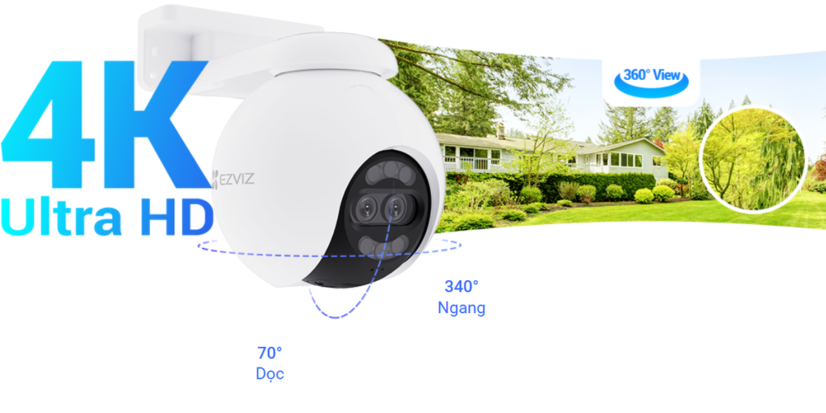 H80X EZVIZ CAMERA QUAY QUET ONG KINH KEP