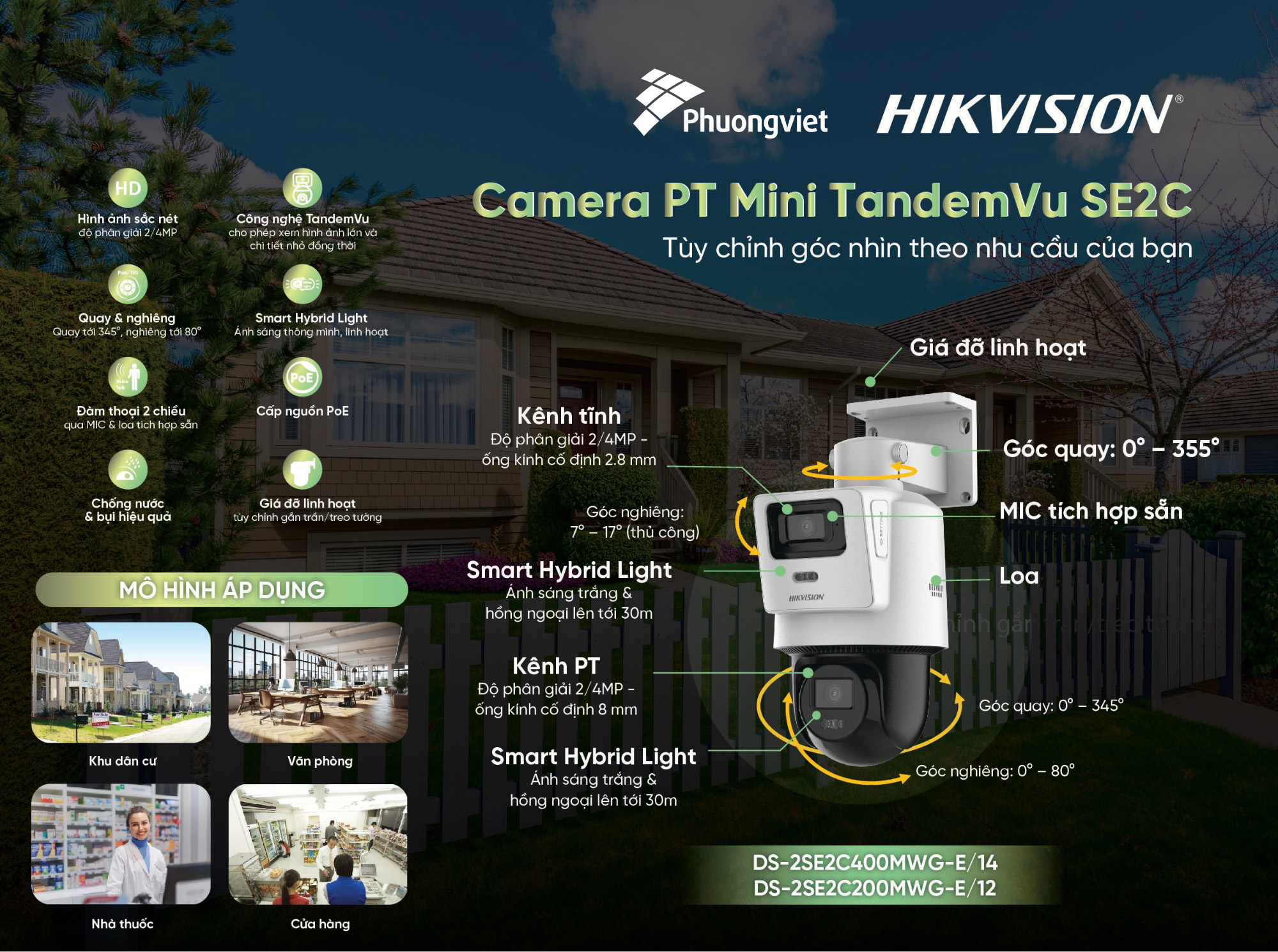 Camera PT Mini TandemVu SE2C – Lựa Chọn Hoàn Hảo Cho Giám Sát An Ninh Toàn Cảnh Ngày Và Đêm 1 Mini PT Tandemvu