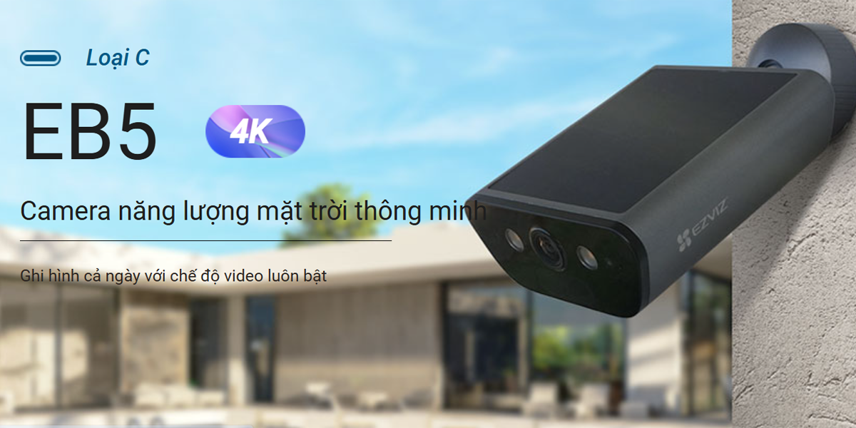 Camera Wifi dùng pin năng lượng mặt trời EZVIZ EB5 4K 8MP 1 Camera dùng pin năng lượng mặt trời EZVIZ EB5