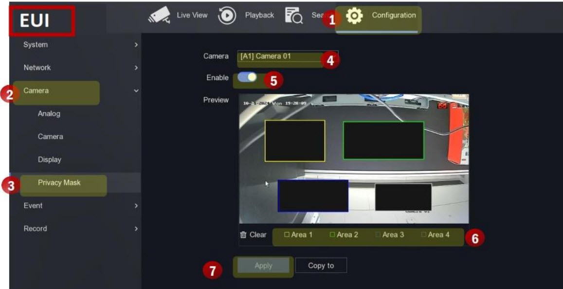 cau hinh bao mat dau ghi dvr nvr 5