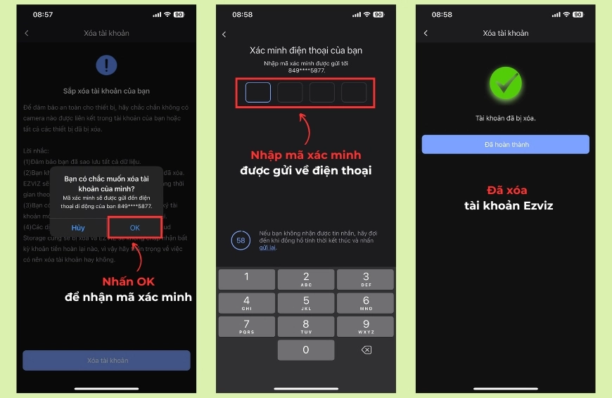 Cách xóa tài khoản Ezviz